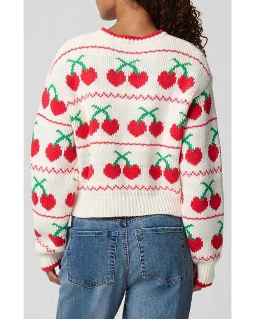 Florence By Mills Pink Cherry Crewneck Crop Sweater