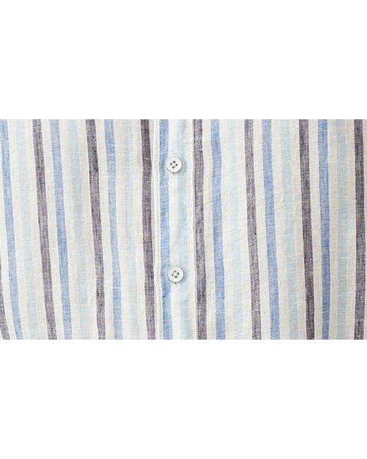 Rodd & Gunn Blue Gimmerburn Stripe Linen Button-Up Shirt for men