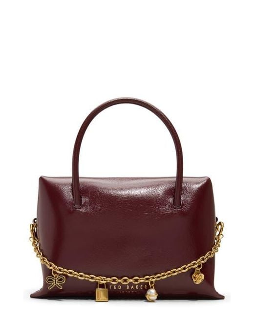 Ted Baker Purple Vera Charm Leather Satchel