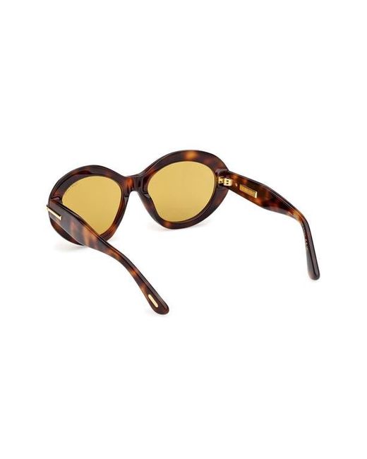 Tom Ford Brown 55Mm Oval Sunglasses