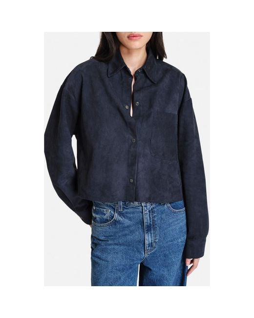 Twp Blue Little Big Joe Suede Snap-Up Shirt