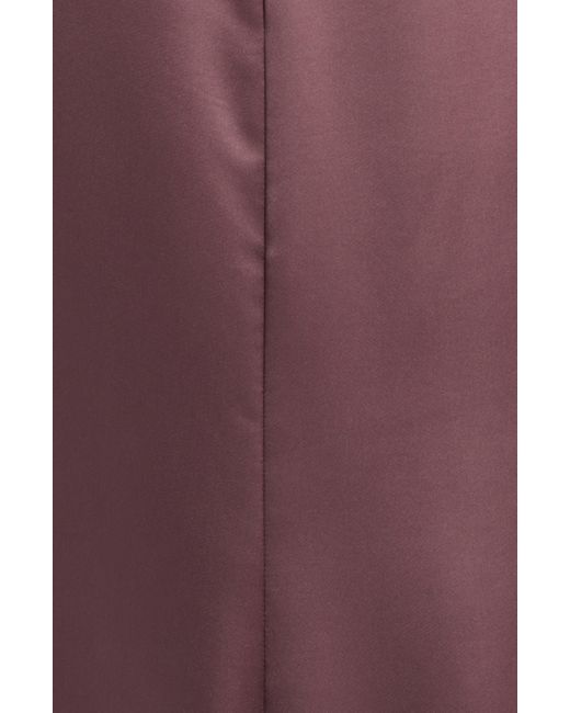 Amsale Purple Halter Neck Satin Gown