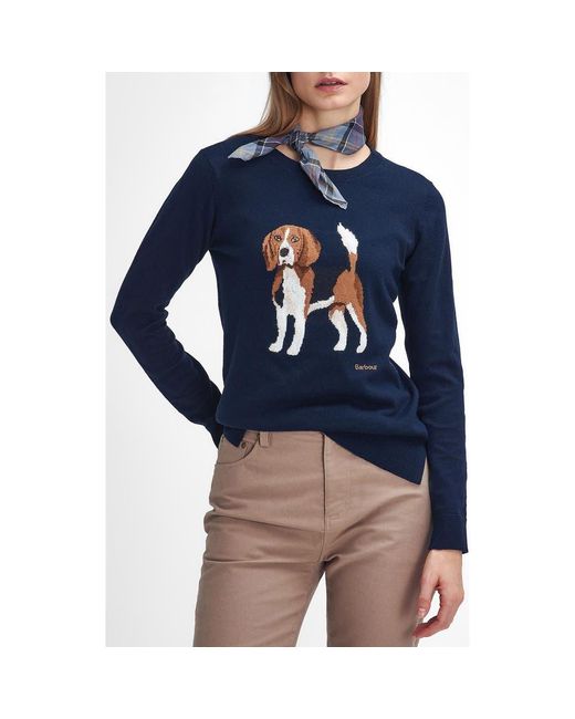 Barbour Fareham Beagle Cotton Cashmere Sweater in Blue Lyst