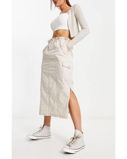 ASOS toggle Waist Cargo Skirt in White Lyst