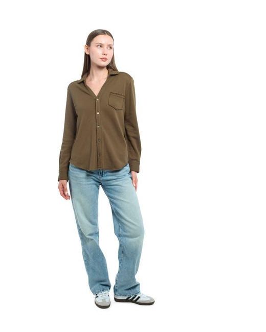 Wilt Green Button Front Sweatshirt