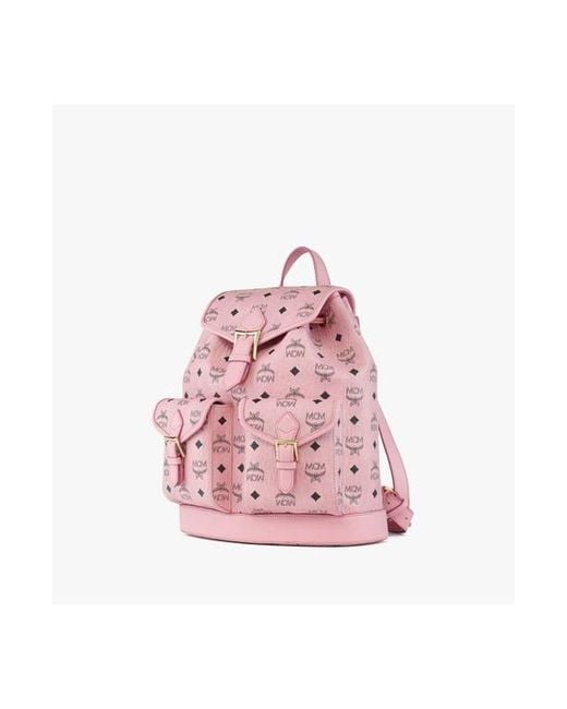 MCM Pink Small Aren Drawstring Backpack