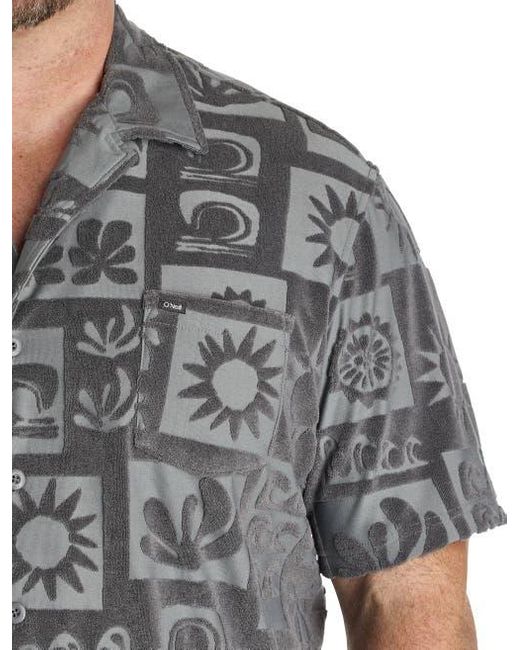 O'neill Sportswear Gray Big & Tall O'Riginals Era Jacquard Knit Sport Shirt for men