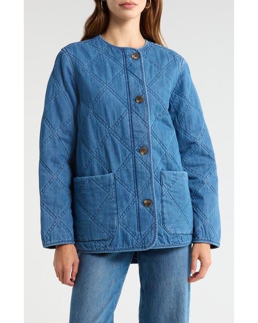 Caslon Blue Chambray Quilted Jacket