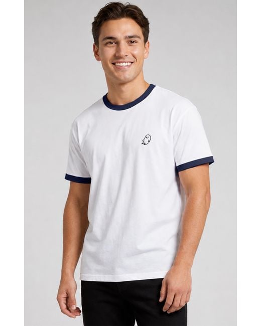 Alix White Ghost Jersey Ringer Tee for men
