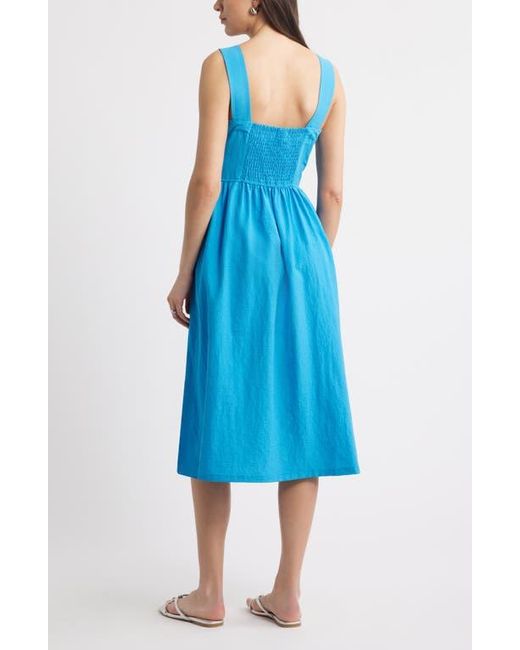 Caslon Blue Woven Midi Sundress