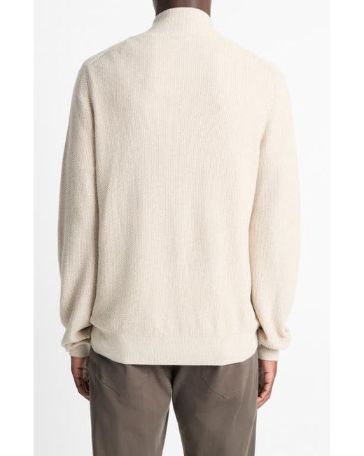 Vince Natural Geometric Jacquard Wool & Cashmere Quarter Zip Pullover for men