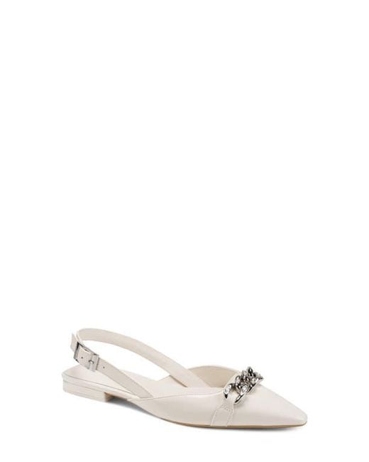 DKNY White Cosetta Slingback Pointed Toe Flat