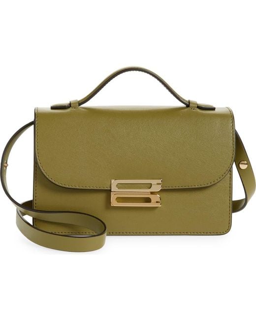 Victoria Beckham Green The Mini Dorian Leather Shoulder Bag