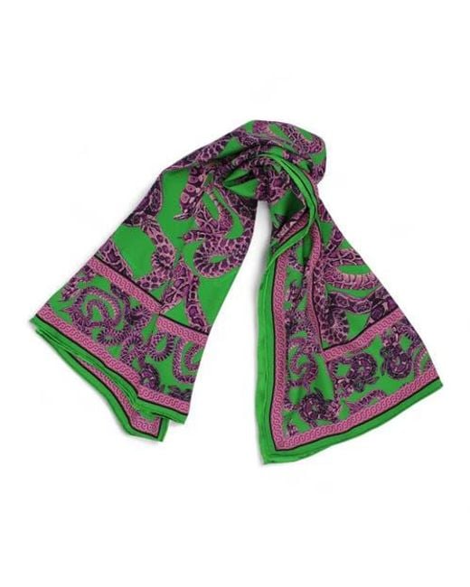 Monzlapur Green Silk Snake Scarf