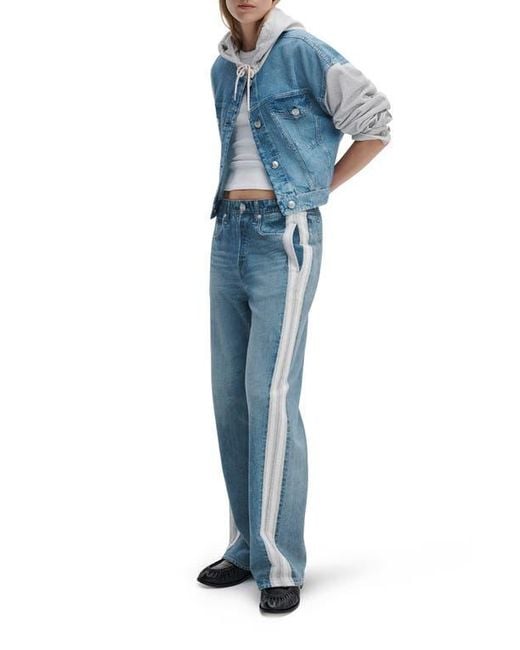 Rag & Bone Blue Rb Miramar Mixed Media Jacket