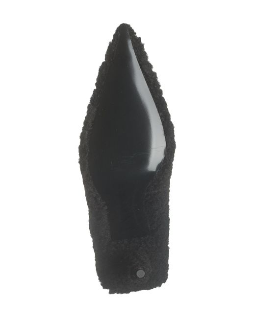 Balenciaga Black Knife Faux Shearling Pointed Toe Pump