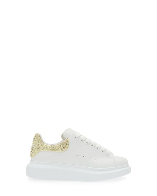 Alexander McQueen White Oversized Crystal Embellished Sneaker