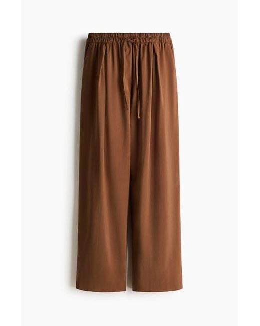 H&M Brown Barrel Drawstring Trousers