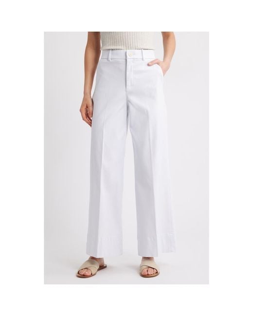 Spanx White Spanxsupersmooth Stretch Twill Wide Leg Pant