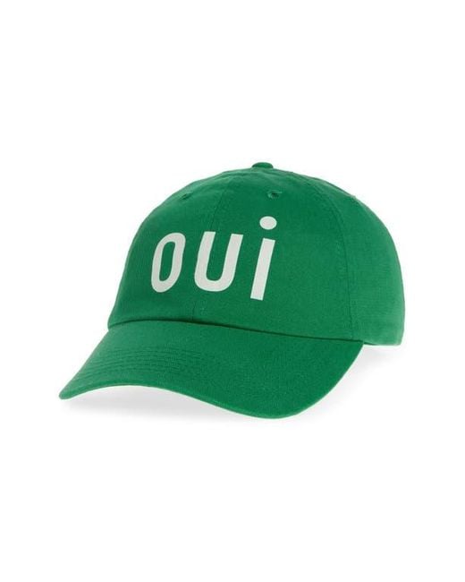 Clare V. Green Cotton Adjustable Baseball Cap