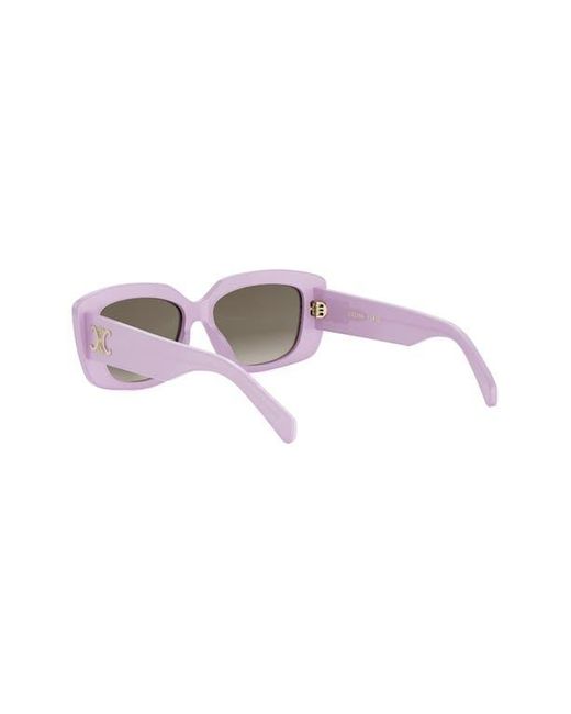 Céline Gray Triomphe 55Mm Rectangular Sunglasses