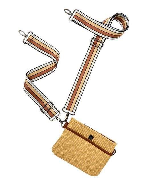 Think Royln Metallic Raffia Crossbody Bag