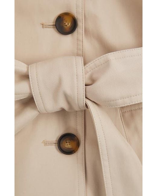 Reiss Natural Azura Trench Coat With Removable Quilted Hood