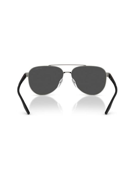 Prada Linea Rossa Black 58Mm Polarized Pilot Sunglasses for men