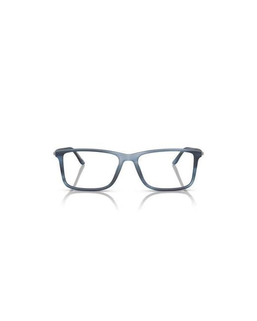 Giorgio Armani Blue 56Mm Rectangle Optical Glasses for men