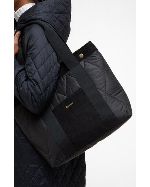 Barbour Black Healy Mixed Media Tote