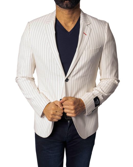 Maceoo White Stripe Sport Coat for men