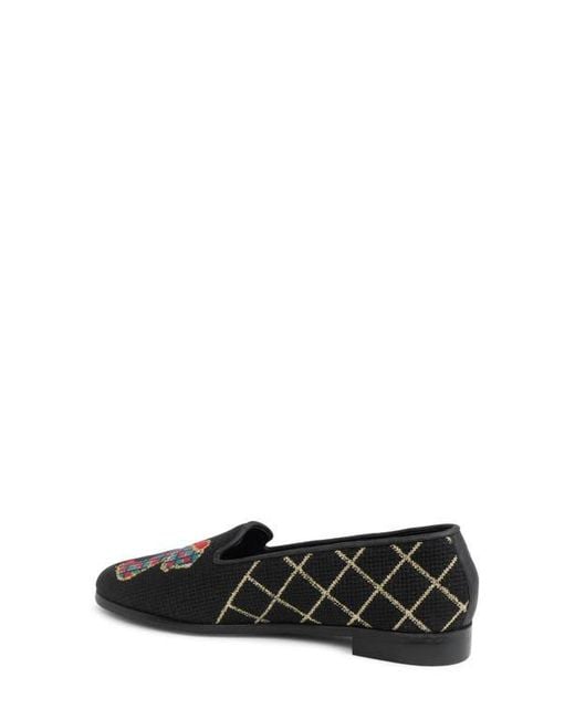 PAIGE Black Needlepoint Loafer