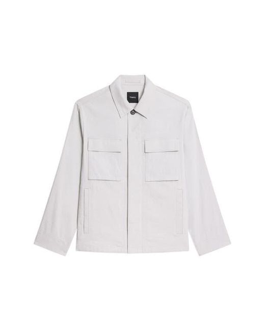 Theory White Mod Linen Blend Field Jacket for men