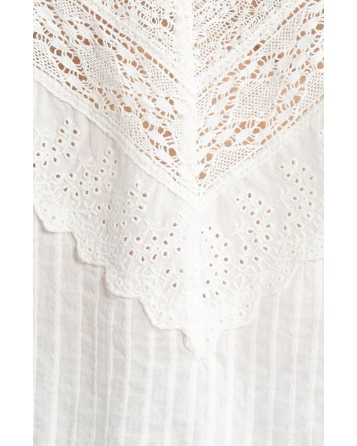 The Great White The Verona Lace Detail Cotton Top