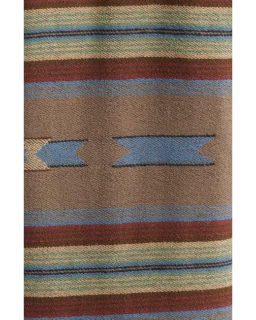 RVCA Brown Dayshift Blanket Stripe Flannel Button-Up Shirt for men