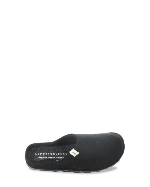 ASPORTUGUESAS Black Natura Wool Felt Mule