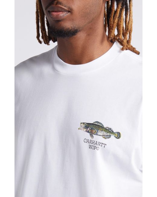 Carhartt White Fish Organic Cotton Graphic T-shirt for men
