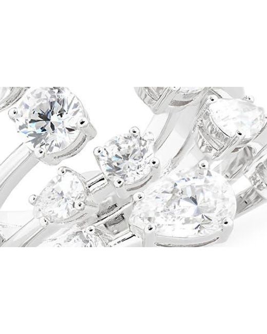 Nadri Women's Metallic Hollywood Multi Row Cubic Zirconia Ring