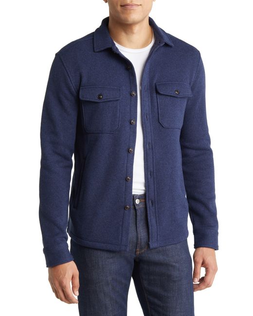 Peter Millar Sweater Fleece Button-up Shirt Jacket in Blue for Men | Lyst