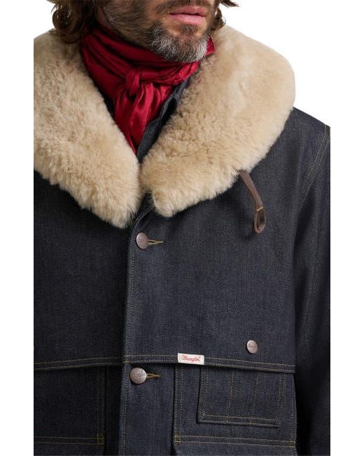 Wrangler Black Filson X Genuine Shearling Collar Packer Jacket for men