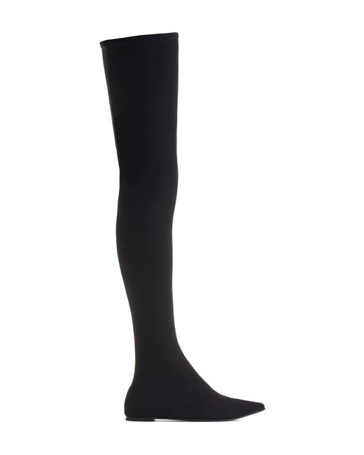 Dolce & Gabbana Black Lollo Pointed Toe Thigh High Boot