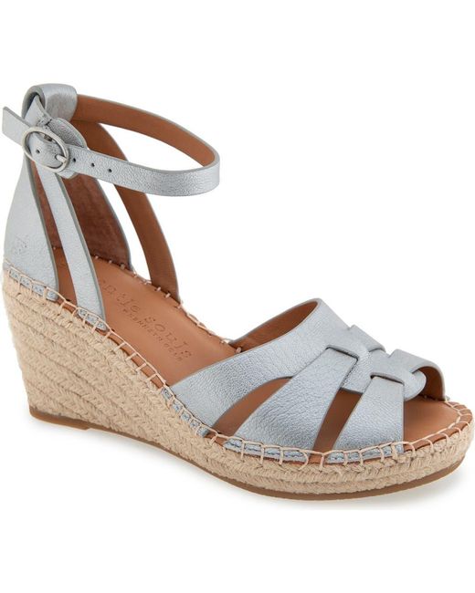 Gentle Souls Women's Blue Espadrille Wedge Sandal