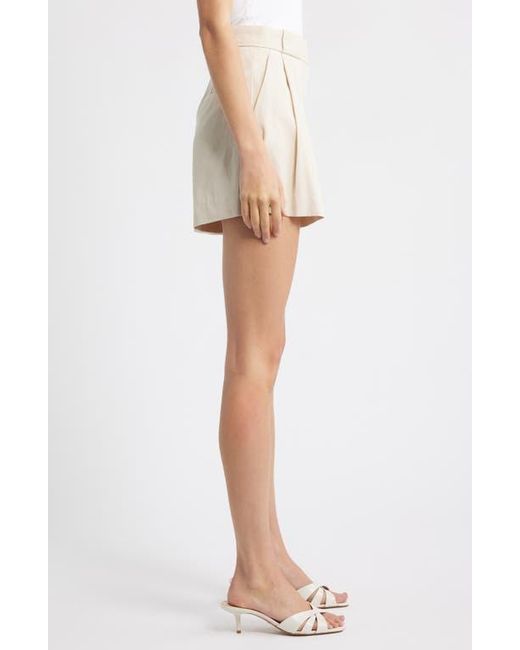 Mango Natural Greta Pleat Front Shorts