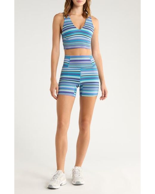 Free People Blue Fp Movement Printed Never Better Sports Bra