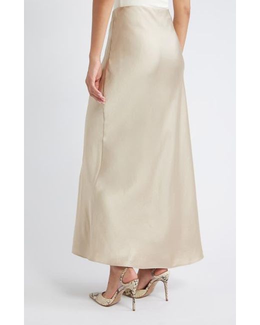 Open Edit Natural Satin Midi Skirt