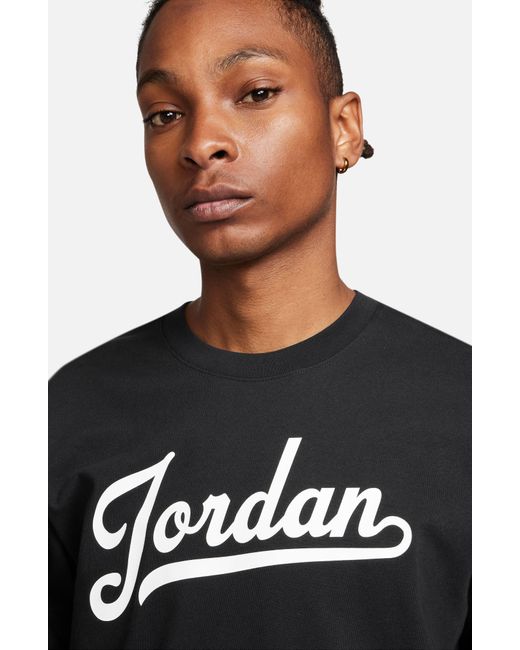 Nike Black Jordan Cotton Graphic T-shirt for men