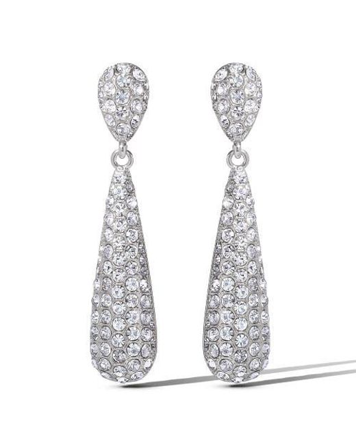 Jessica Simpson White Crystal Drop Earrings