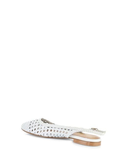 Bos. & Co. White Willow Slingback Cap Toe Flat