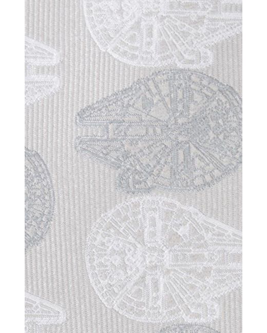 Cufflinks Inc. White X Star Wars Millennium Falcon Silk Tie for men