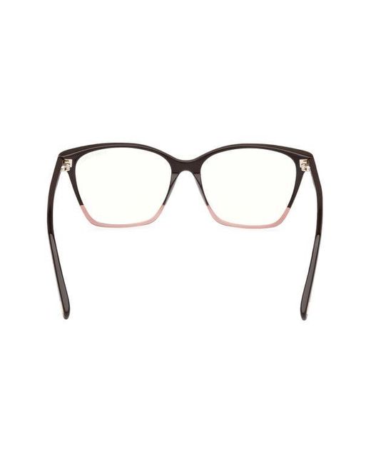 Tom Ford Brown 56Mm Cat Eye Light Blocking Optical Glasses